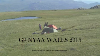 G9 NYAA WALES 2015  Wales trip specific parents evening presentation  Training Sessions  10 May