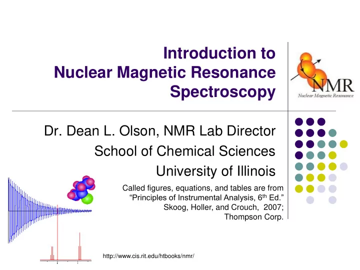 thompson corp http cis rit edu htbooks nmr nmr basic