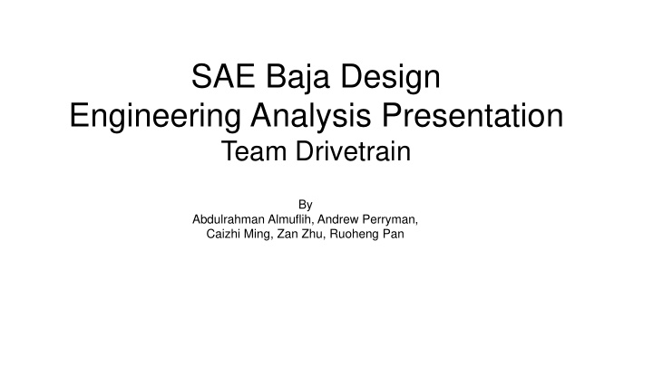 engineering analysis presentation
