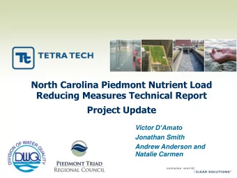 North Carolina Piedmont Nutrient Load  Reducing Measures Technical Report  Project Update Victor