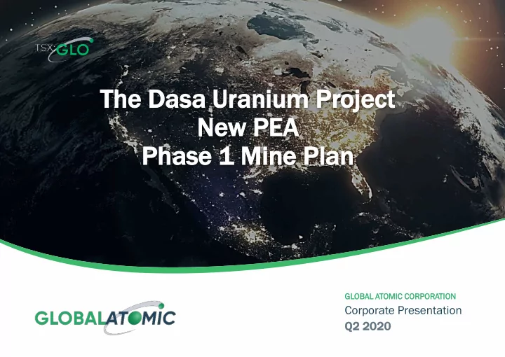 th the e da dasa ur uranium projec ect t new pe pea pha
