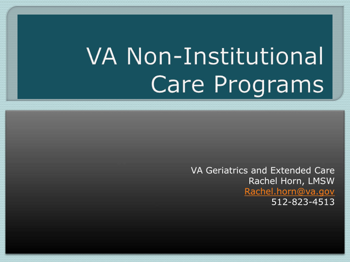 va geriatrics and extended care