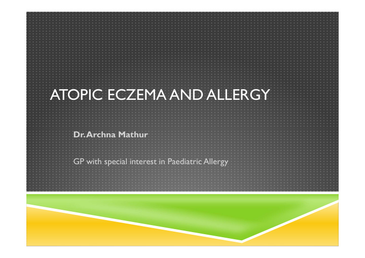 atopic eczema and allergy