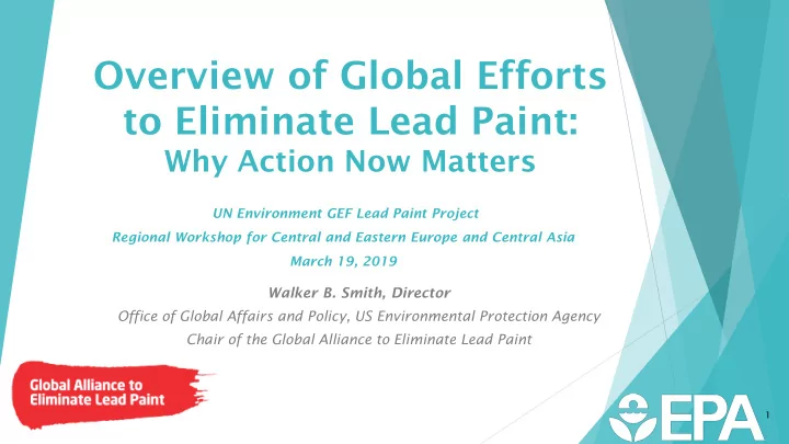 overview of global efforts to eliminate lead paint