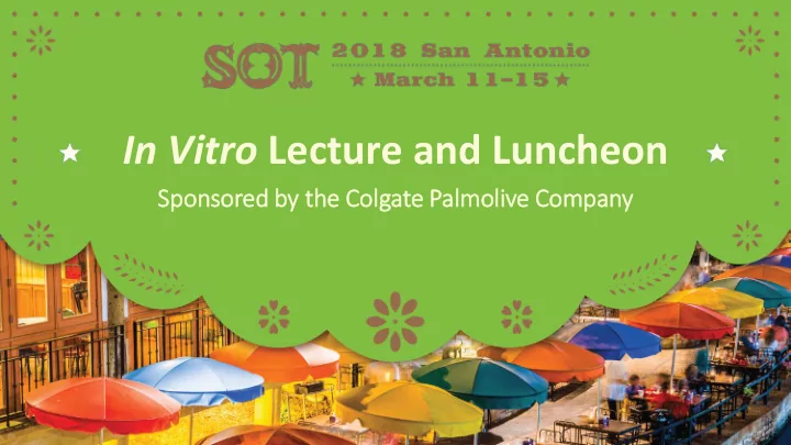 in vitro lecture and luncheon
