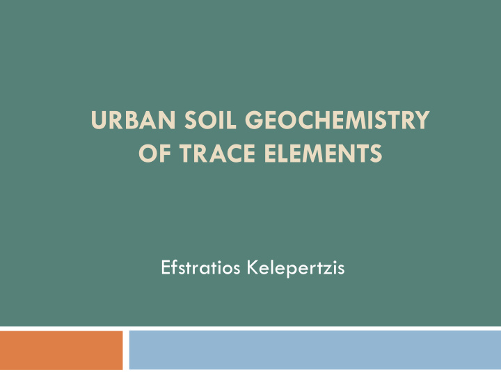 urban soil geochemistry