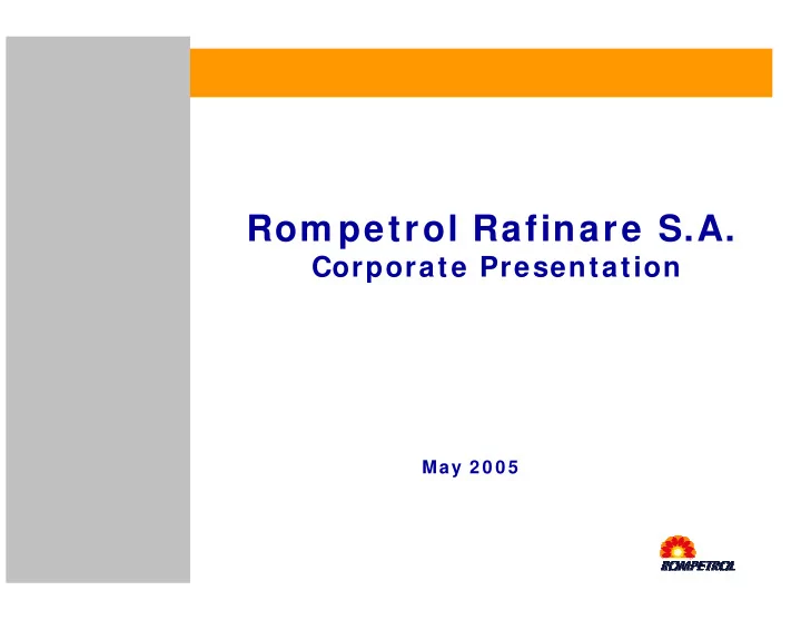 rom petrol rafinare s a