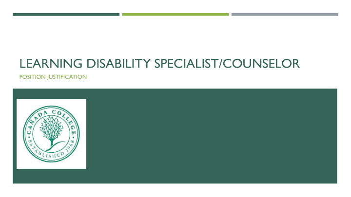 learning disability specialist counselor