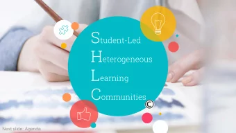 Agenda  1.  Why were SHLCs created?  2.  How were SHLCs created?  3.  What do SHLCs look like?  4.