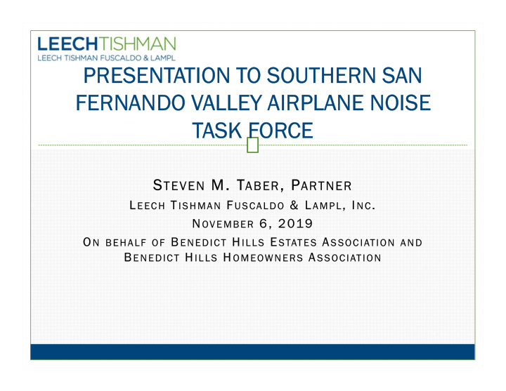 presentation to southern san fernando valley airplane