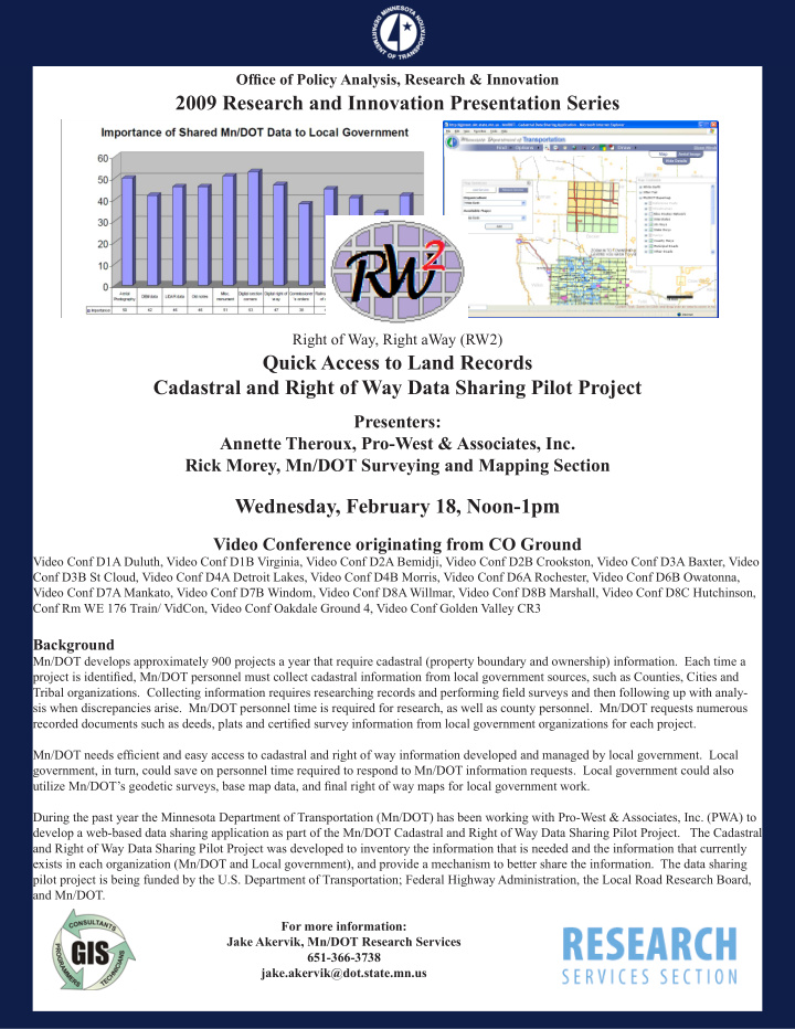 2009 research and innovation presentation series