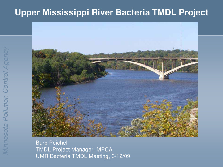 upper mississippi river bacteria tmdl project