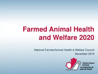 Farmed Animal Health  and Welfare 2020  National Farmed Animal Health &amp; Welfare Council
