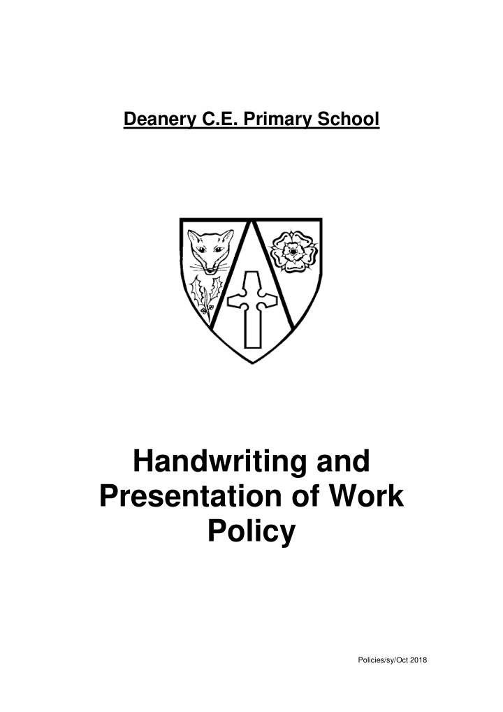 handwriting and presentation of work policy