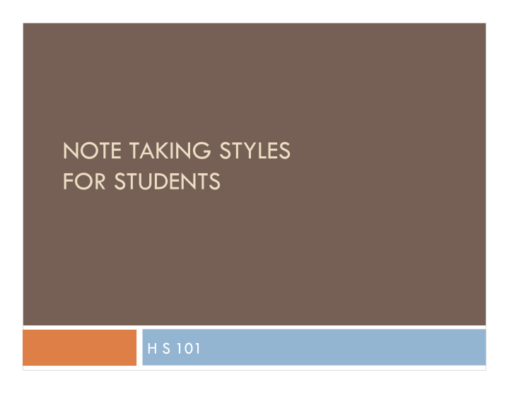 note taking styles for students