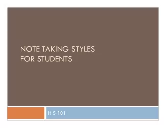 NOTE TAKING STYLES  FOR STUDENTS  H S 101  Study Skills - Mind Map