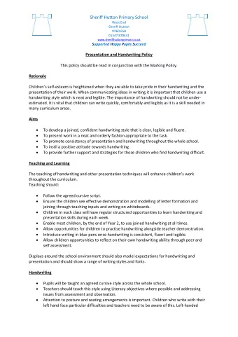 Sheriff Hutton Primary School  West End  Sheriff Hutton  YO60 6SH  01347 878441