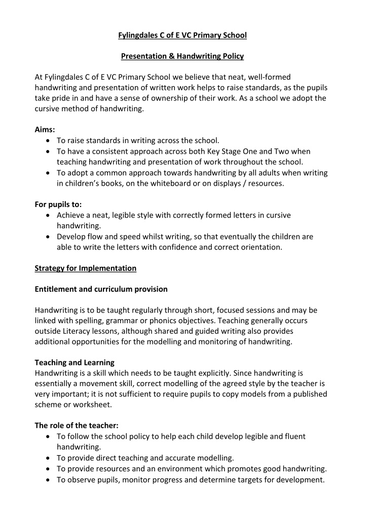 fylingdales c of e vc primary school presentation