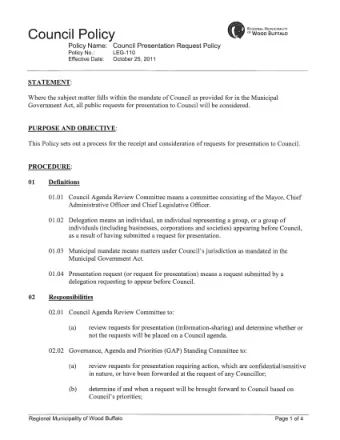 Provide, to Council, a weekly summary of all requests received and the status of  each request.  03