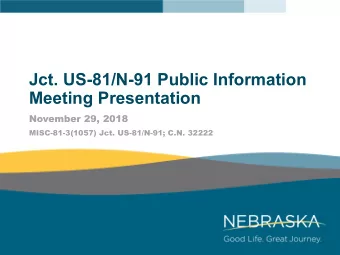Jct. US-81/N-91 Public Information  Meeting Presentation  November 29, 2018  MISC-81-3(1057) Jct.