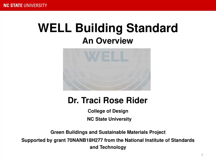 well building standard