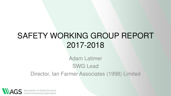 safety working group report