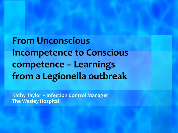 incompetence to conscious