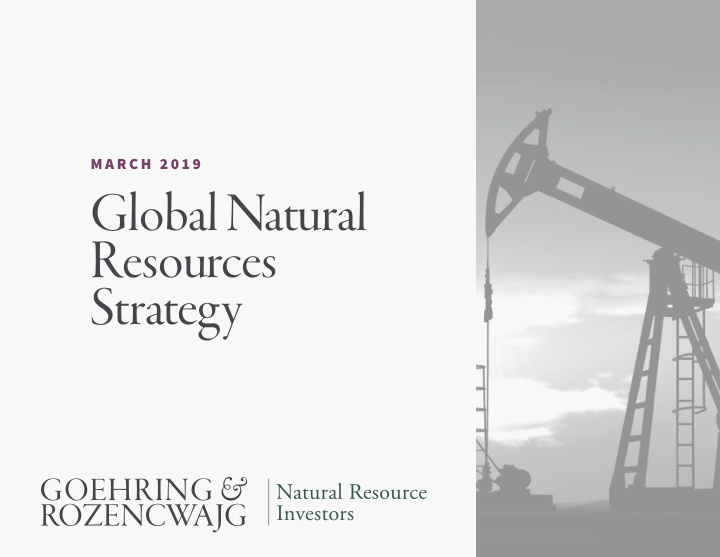 global natural resources strategy