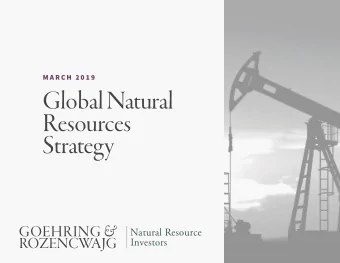 Global Natural  Resources  Strategy GOEHRING &amp;  Natural Resource  ROZENCWAJG  Investors  3  Tie