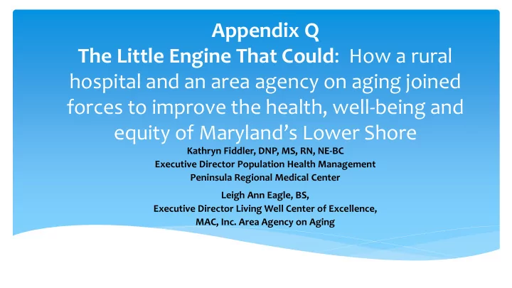 appendix q