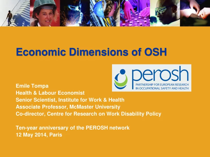 economic dimensions of osh