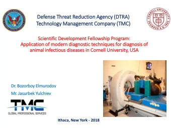 De  Defense Threat Reduction Agency (D  (DTRA)  Technology Man  anagement Company (TM  (TMC)  Scie