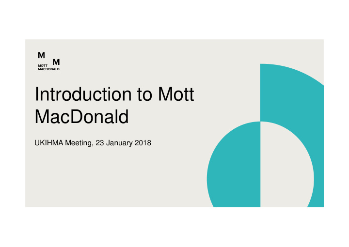 introduction to mott macdonald