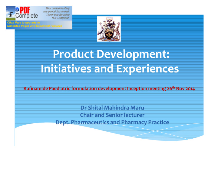 product development initiatives and experiences