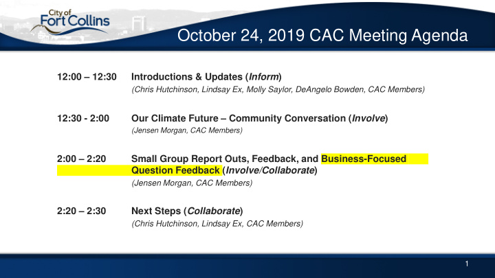 october 24 2019 cac meeting agenda