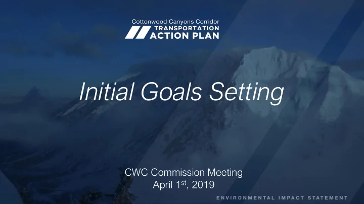 initial goals setting