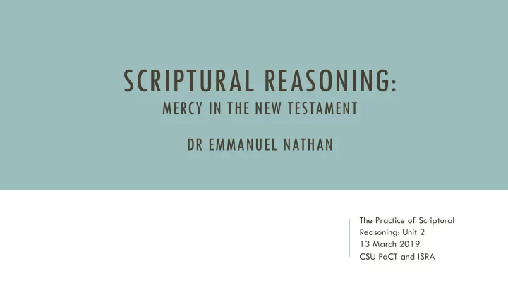 scriptural reasoning