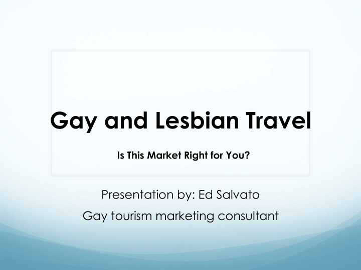 gay and lesbian travel