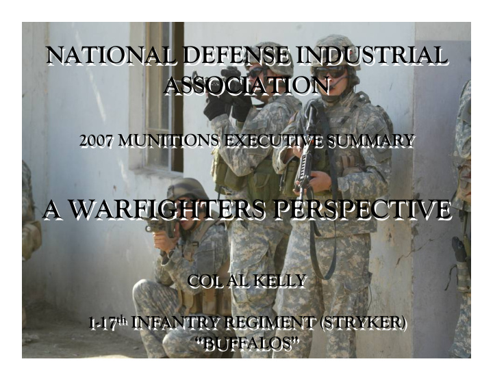 a warfighters perspective a warfighters perspective