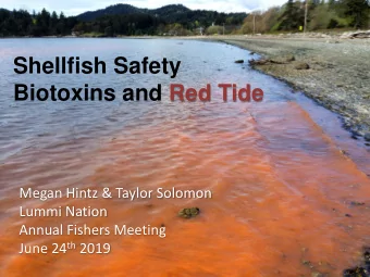 Biotoxins and Red Tide  Megan Hintz &amp; Taylor Solomon  Lummi Nation  Annual Fishers Meeting June