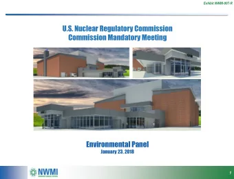 Commission Mandatory Meeting  Environmental Panel  January 23, 2018  1  1  Development of