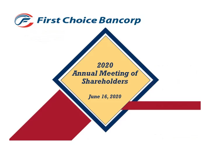 2020 annual meeting of shareholders