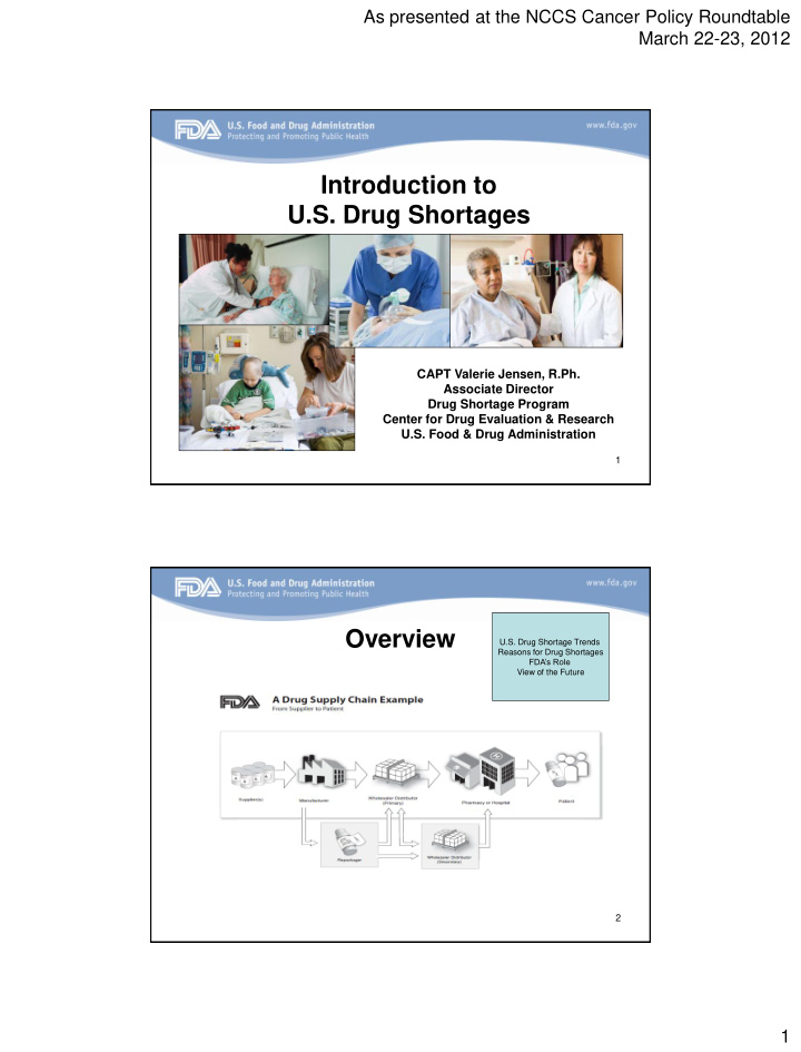 introduction to u s drug shortages