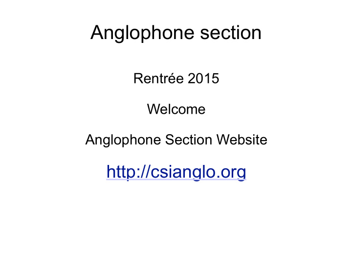 anglophone section