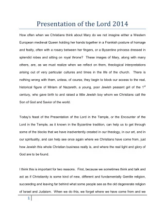 Presentation of the Lord 2014
