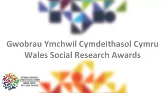 Gwobrau Ymchwil Cymdeithasol Cymru  Wales Social Research Awards  Richard Thurston  Deputy Chief