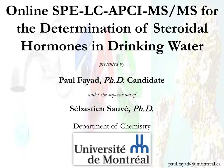 online spe lc apci ms ms for the determination of
