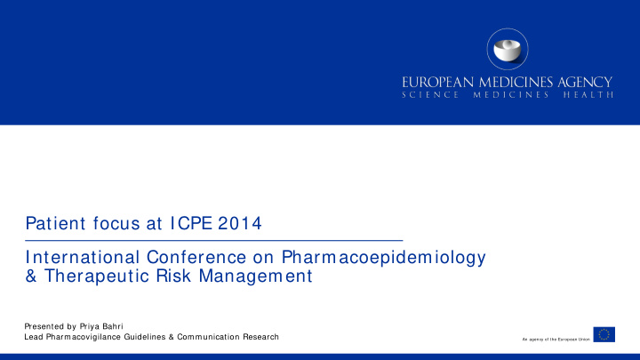 patient focus at icpe 2014 international conference on