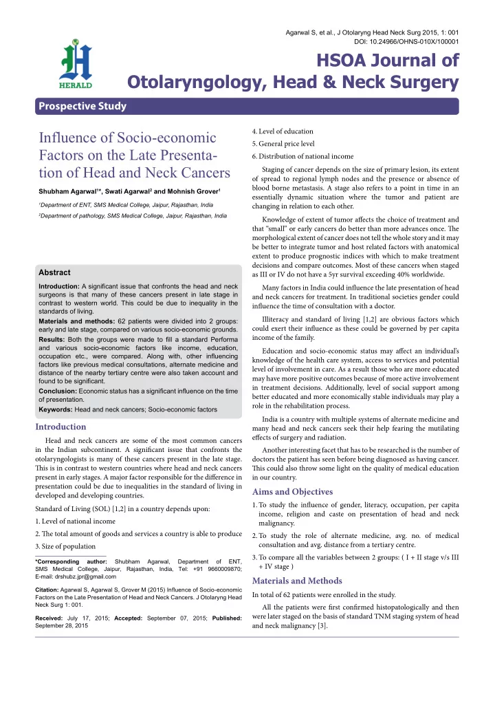 influence of socio economic