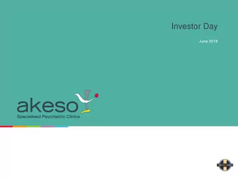 Investor Day  June 2018  Date  Presentation name  Agenda    Mental healthcare market